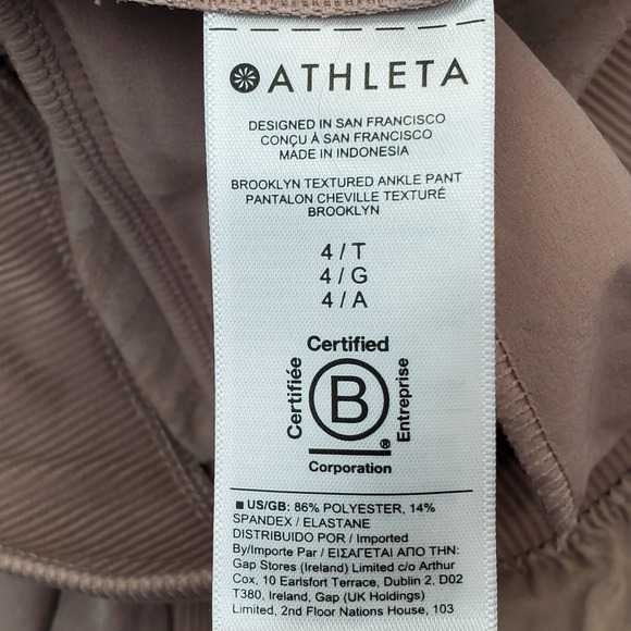 Athleta Ankle Pants Womens 4 Multi Slashed Pocket Elastic Waist Slit Leg Pull On - Picture 8 of 9